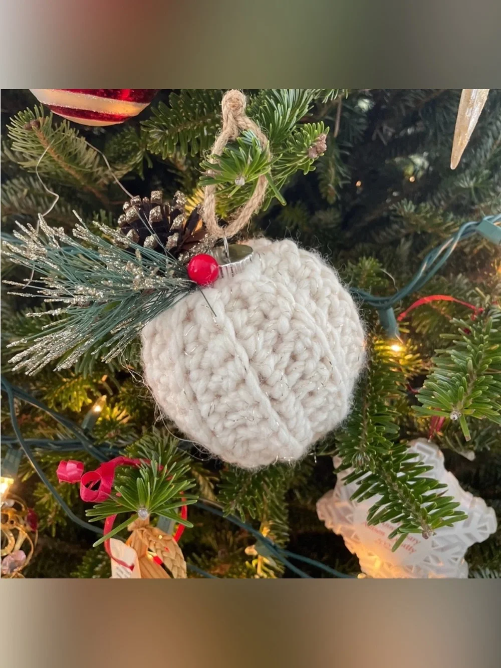 Handcrafted Cream Crochet Ornament